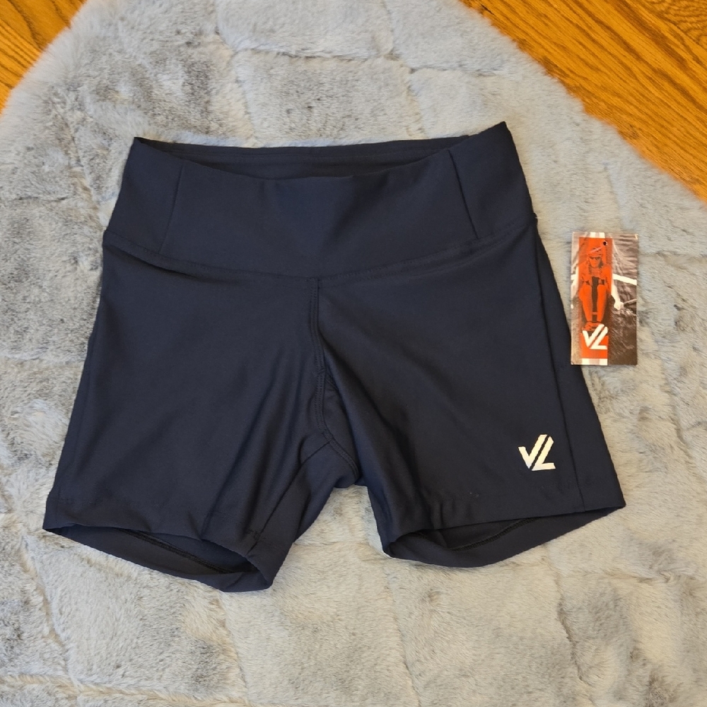 JL Racing Navy Athletic Shorts, Womens Small, New With Tags